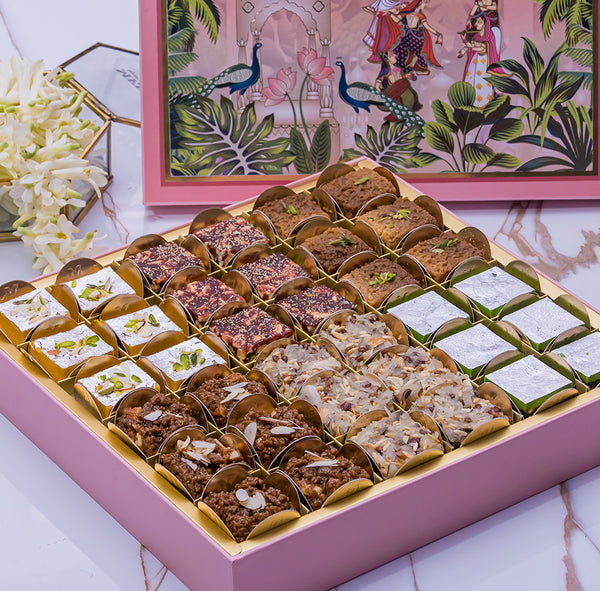 Shop Pink Assorted Mithai & Sweet Box Online In Delhi, Gurugram, & NCR ...